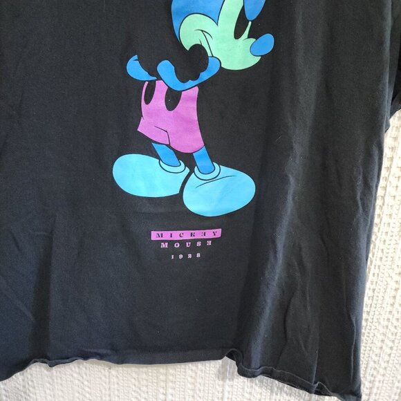 Disney Neff T-Shirt XXL Black Logo Graphic Mickey Mouse Short Sleeve Tee - Picture 4 of 8